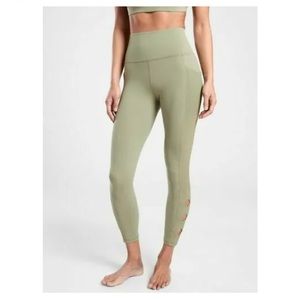 Athleta Salutation Stash Pocket II Cutout 7/8 Tight-Shadow Olive